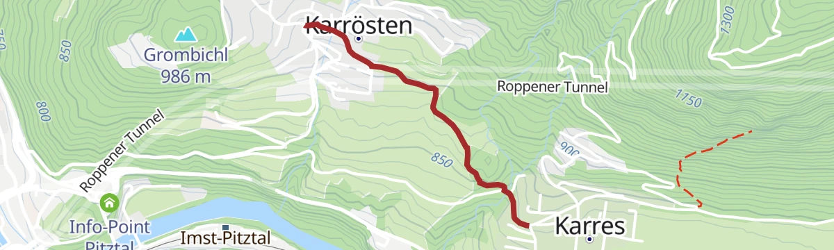 Route map: Karrösten - Karres